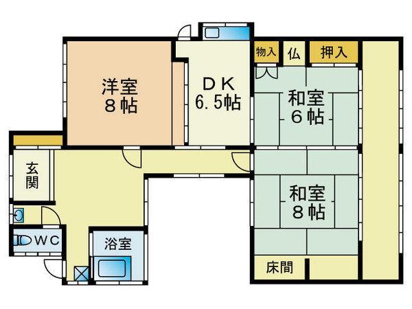 Floor plan. 15.1 million yen, 3DK, Land area 227.17 sq m , Building area 88.18 sq m