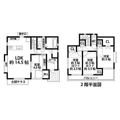 Floor plan. 26,800,000 yen, 4LDK+S, Land area 123.78 sq m , Building area 110.67 sq m floor plan