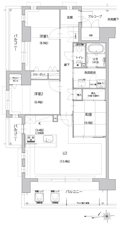Floor: 3LDK, occupied area: 84.17 sq m, Price: 25,300,000 yen ~ 30,700,000 yen (tentative)