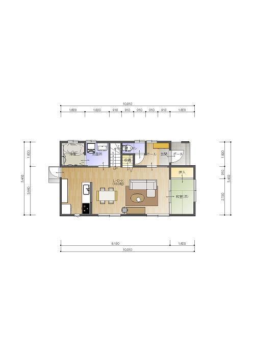 Other building plan example. floor space 54.65 sq m (1F)