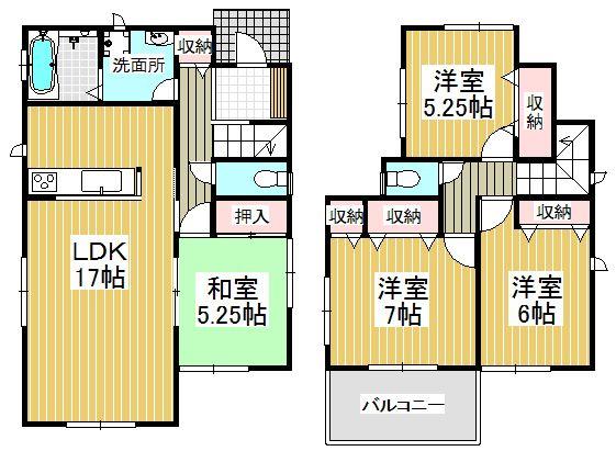Floor plan. 28.8 million yen, 4LDK, Land area 140.72 sq m , Building area 97.71 sq m