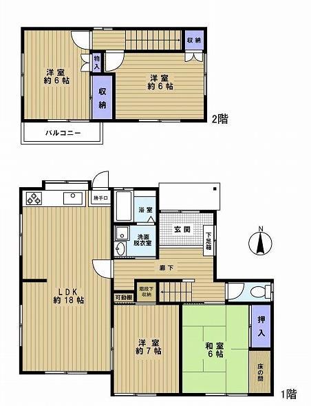 Floor plan. 21,800,000 yen, 4LDK, Land area 188.26 sq m , Building area 94.8 sq m