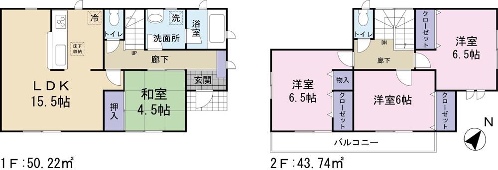 Floor plan. 17.8 million yen, 4LDK, Land area 178.06 sq m , Building area 93.96 sq m Floor