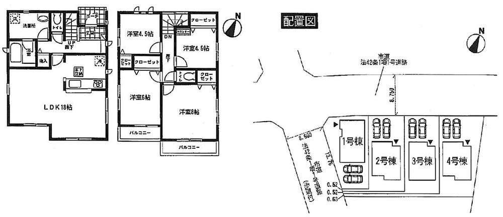 Floor plan. (Building 2), Price 25,300,000 yen, 4LDK, Land area 131.54 sq m , Building area 95.58 sq m