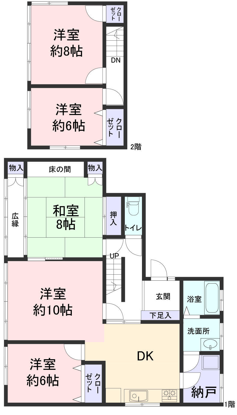 Floor plan. 21,800,000 yen, 4LDK, Land area 219.19 sq m , Building area 114.96 sq m