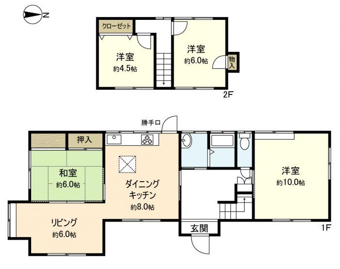 Floor plan. 18,800,000 yen, 4LDK, Land area 162.97 sq m , Building area 97.7 sq m
