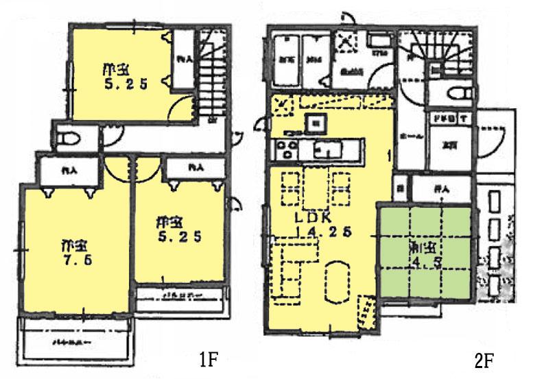 Floor plan. 30,800,000 yen, 4LDK, Land area 112.34 sq m , Building area 89.64 sq m floor plan (4LDK)