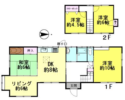 Floor plan. 18,800,000 yen, 4LDK, Land area 162.97 sq m , Building area 97.7 sq m