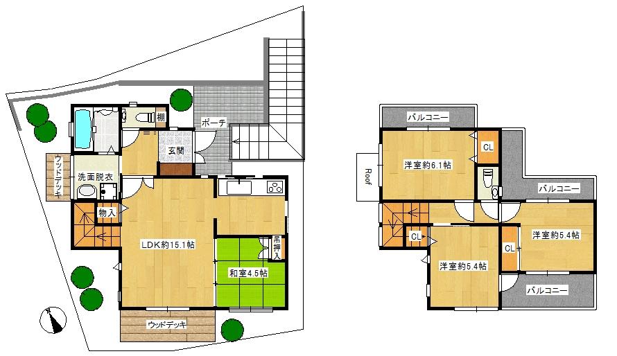 Floor plan. (1 Ichibankan), Price 31,800,000 yen, 4LDK, Land area 112.23 sq m , Building area 85.29 sq m