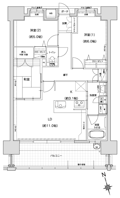 Floor: 3LDK, occupied area: 70.77 sq m, Price: 18,313,000 yen ~ 22,324,000 yen