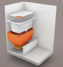 Bathing-wash room.  [Thermos bathtub] Wrap the bathtub heat insulating material, Thermos tub to keep the hot water for extended periods of time (conceptual diagram)