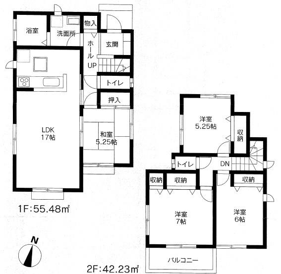 Floor plan. 27,800,000 yen, 4LDK, Land area 140.73 sq m , Floor plan of the building area 97.71 sq m 4LDK
