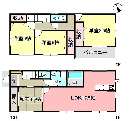 Floor plan. 24,980,000 yen, 4LDK, Land area 165.61 sq m , Building area 103.5 sq m 1 Building 4LDK Parking 2 cars