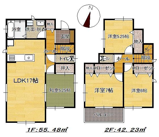 Floor plan. 27,800,000 yen, 4LDK, Land area 140.72 sq m , Building area 97.71 sq m relatively popular is a high floor plan (^_^) /  Living and Japanese-style room is a place that can be used To spacious to release a is usually Tsuzukiai, Has gained support from people of all ages! (^^)!