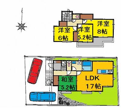Floor plan. 32,800,000 yen, 4LDK, Land area 140.56 sq m , Building area 98.53 sq m