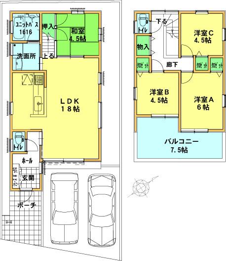 Floor plan. 29,800,000 yen, 4LDK, Land area 115 sq m , Building area 90.26 sq m