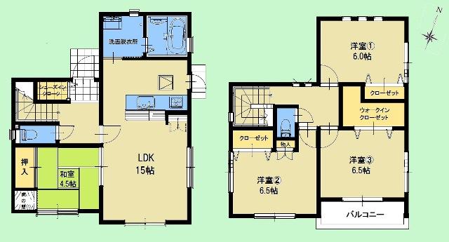 Floor plan. 30,400,000 yen, 4LDK, Land area 126.09 sq m , Building area 98.54 sq m Floor