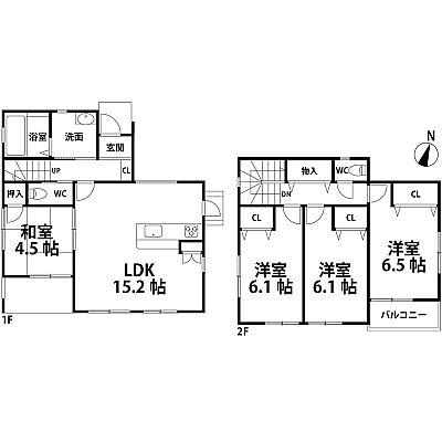 Floor plan. 27,700,000 yen, 4LDK, Land area 117.81 sq m , Building area 91.7 sq m