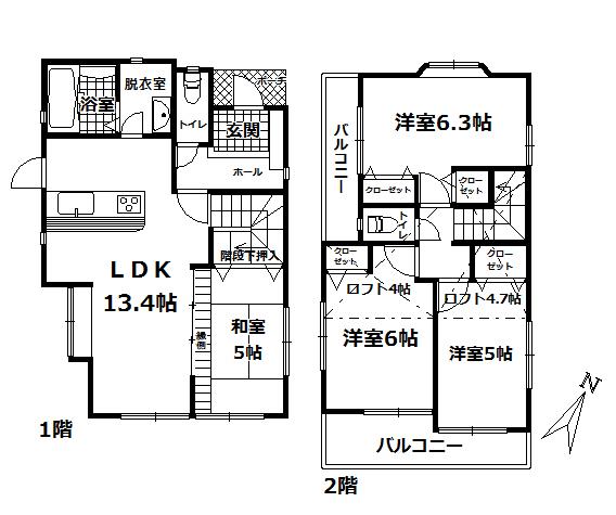 Floor plan. 26 million yen, 4LDK + S (storeroom), Land area 110.71 sq m , Building area 110.08 sq m Floor