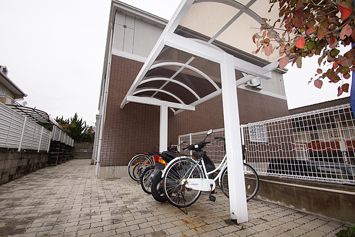 Parking lot. Bicycle-parking space