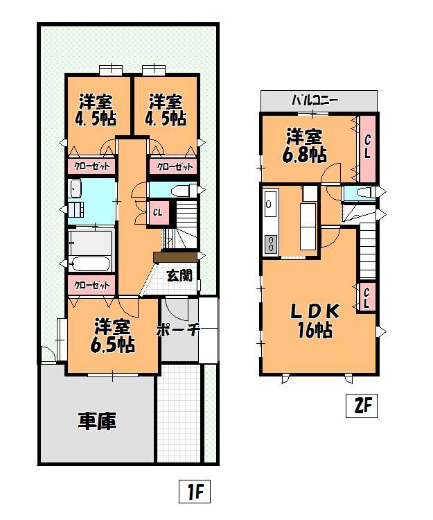 Floor plan. 38,500,000 yen, 4LDK, Land area 123.2 sq m , Building area 103.26 sq m