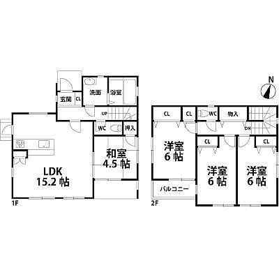 Floor plan. 27,800,000 yen, 4LDK, Land area 117.24 sq m , Building area 90.46 sq m