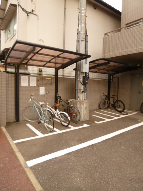 Parking lot. Bicycle storage.