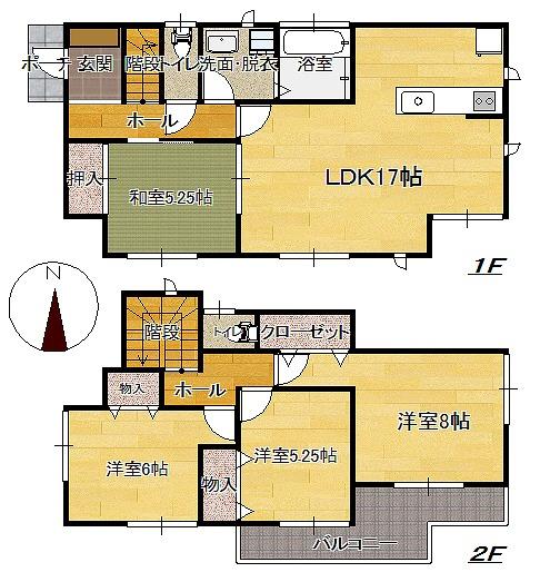 Floor plan. 32,800,000 yen, 4LDK, Land area 140.56 sq m , Building area 98.53 sq m relatively popular is a high floor plan (^_^) /  Living and Japanese-style room is a place that can be used To spacious to release a is usually Tsuzukiai, Has gained support from people of all ages! (^^)!