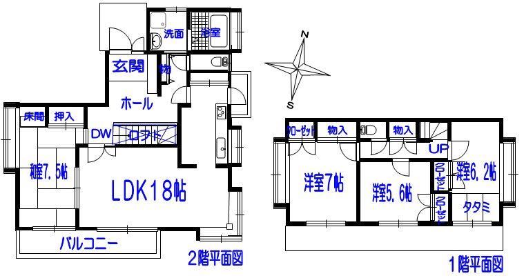 Floor plan. 25,500,000 yen, 4LDK, Land area 189.96 sq m , Floor plan of the building area 114.68 sq m room