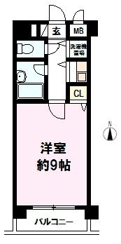Floor plan. 1K, Price 2.9 million yen, Occupied area 22.79 sq m , Balcony area 3.78 sq m