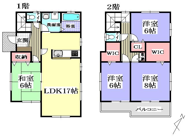 Floor plan. 29,300,000 yen, 4LDK, Land area 174.82 sq m , Building area 105.99 sq m
