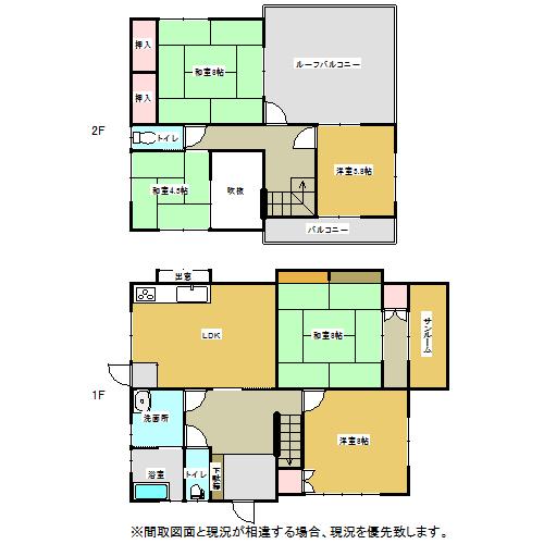 Floor plan. 22,300,000 yen, 5LDK, Land area 264.46 sq m , Building area 119.81 sq m