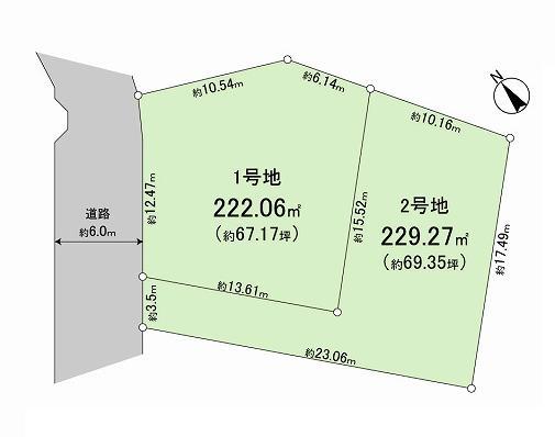 Compartment figure. Land price 31,900,000 yen, Land area 222.06 sq m
