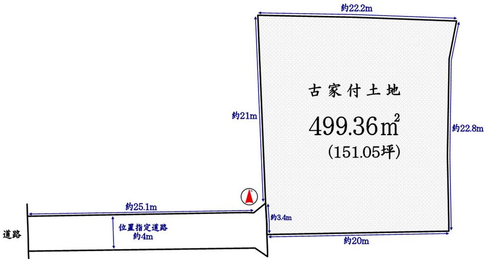 Compartment figure. Land price 59,800,000 yen, No land area 499.36 sq m building conditions Land about 151 square meters