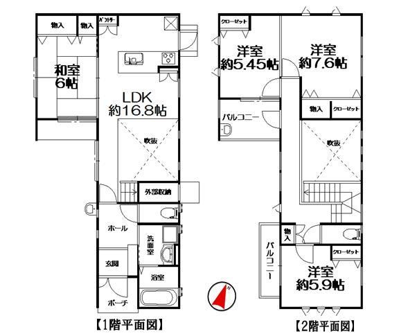 Floor plan. 47,880,000 yen, 4LDK, Land area 142.55 sq m , Building area 108.53 sq m
