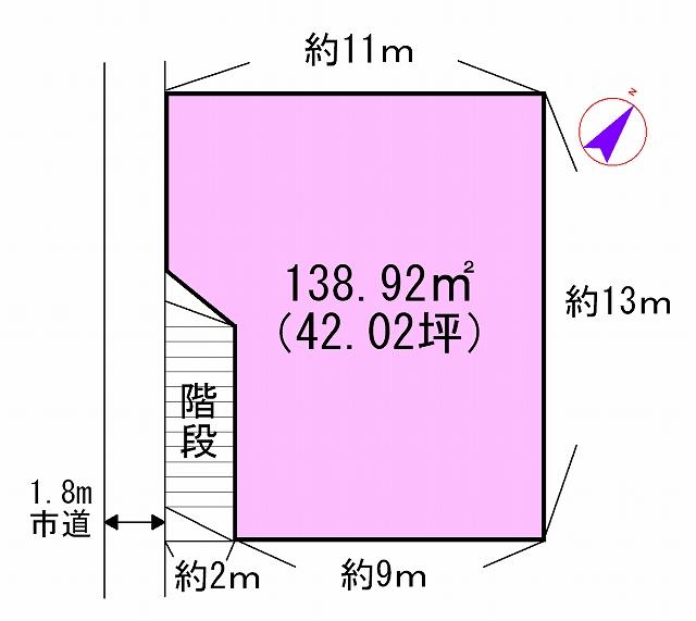 Compartment figure. Land price 2.8 million yen, Land area 138.92 sq m Jinshan elementary school 3-minute walk! Subway Kanayama Station Walk 13 minutes! 