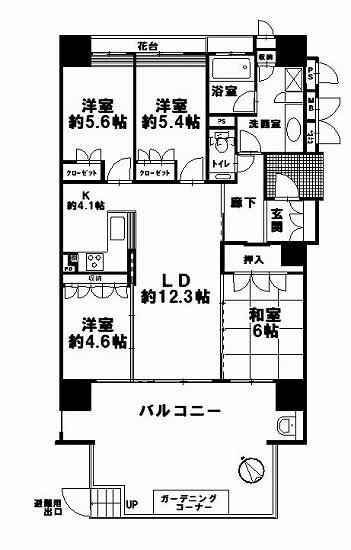 Floor plan. 4LDK, Price 26 million yen, Footprint 85.1 sq m , Balcony area 29.34 sq m