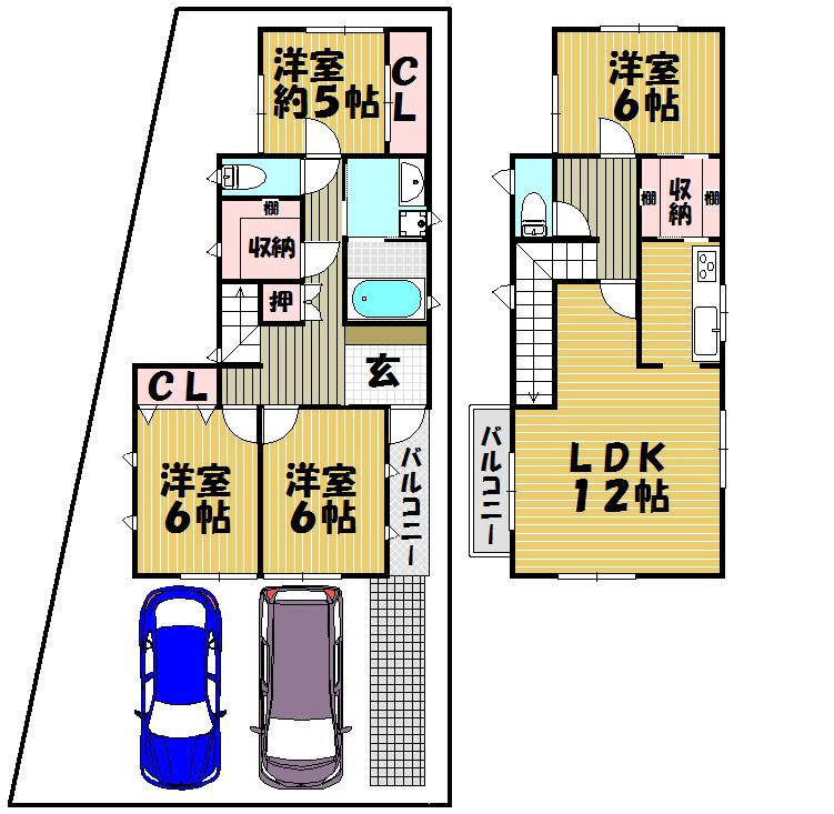 Floor plan. 39,800,000 yen, 4LDK, Land area 136 sq m , Building area 104.1 sq m