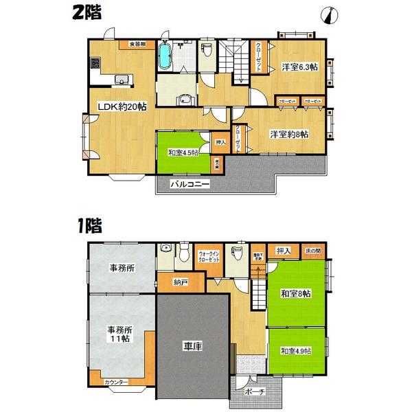 Floor plan. 46 million yen, 5LDK, Land area 171.68 sq m , Building area 172.29 sq m