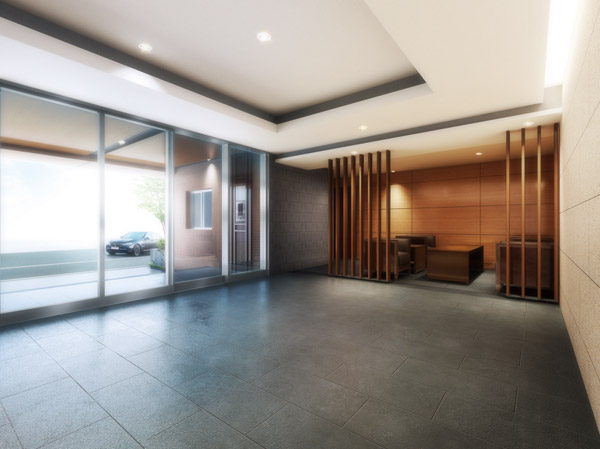 Shared facilities.  [Entrance hall] High-quality space nestled a sofa and spacious is, It can also be utilized as a place for socializing of people and guests live. (II Building / Entrance Hall Rendering)
