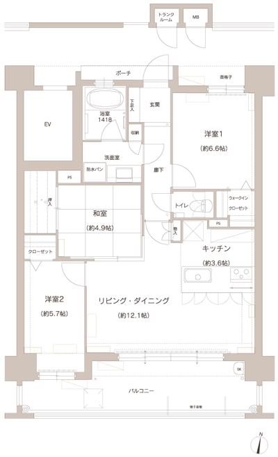 Floor: 3LDK, occupied area: 76.16 sq m, Price: 33,600,000 yen ~ 36,600,000 yen