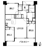 Floor: 3LDK, occupied area: 77.28 sq m, Price: 32.8 million yen