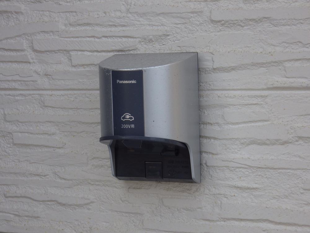 Parking lot. Also firmly equipped with charging plug for an electric vehicle.