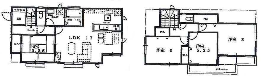 Floor plan. (1 Building), Price 32,800,000 yen, 4LDK, Land area 140.56 sq m , Building area 98.53 sq m