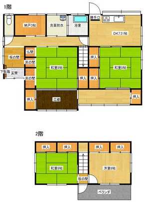 Floor plan. 18 million yen, 4DK + S (storeroom), Land area 282.06 sq m , It is good if there is a building area of ​​121.83 sq m Hiroen ~ Rooms also refreshing because storage is plenty