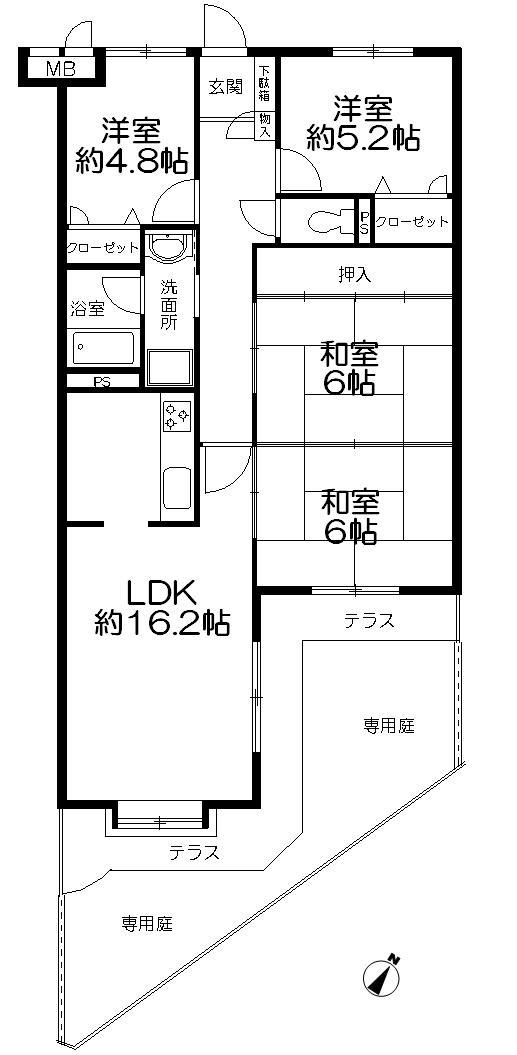 Floor plan. 4LDK, Price 14.5 million yen, Occupied area 87.23 sq m