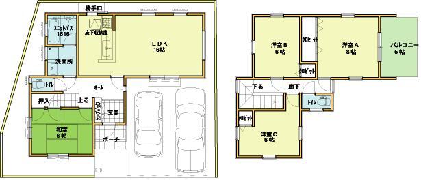 Floor plan. 30,800,000 yen, 4LDK, Land area 115.73 sq m , Building area 101.02 sq m