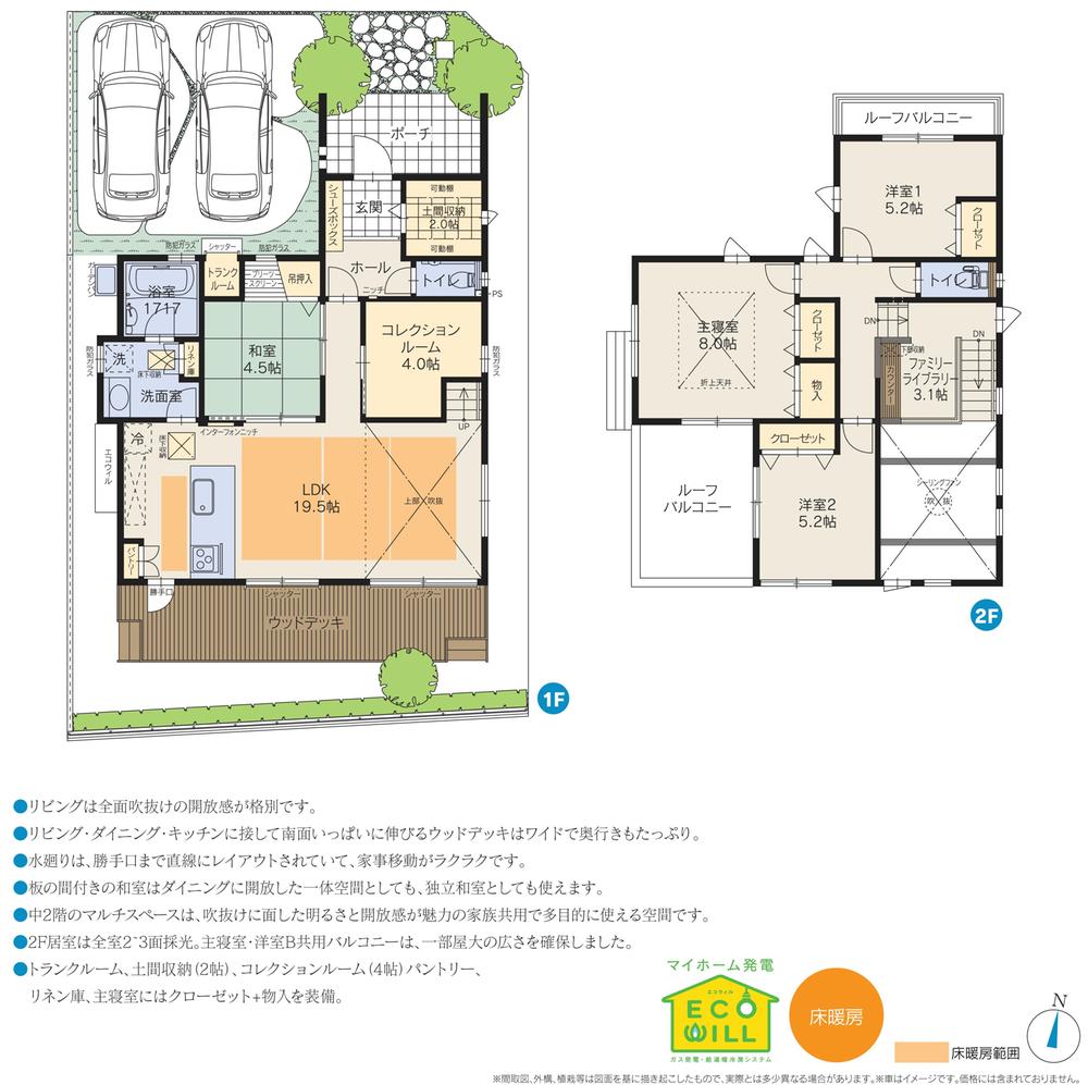 Floor plan. (02 TYPE), Price 48,800,000 yen, 4LDK, Land area 205.38 sq m , Building area 116.75 sq m