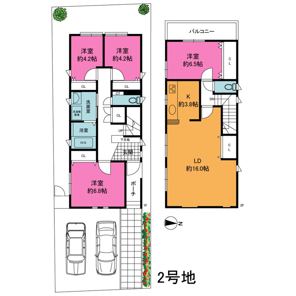 Floor plan. (No. 2 locations), Price 38,500,000 yen, 4LDK, Land area 123.2 sq m , Building area 103.26 sq m