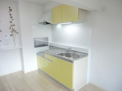 Kitchen. Fashion sense-up of the kitchen using a clean color. 